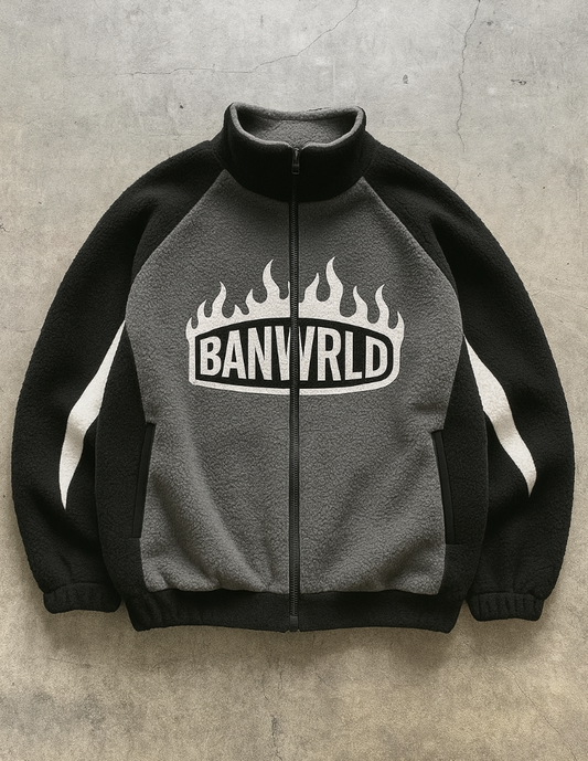 BANWRLD Flames full zip jumper