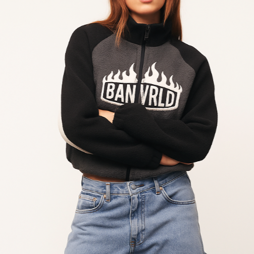BANWRLD Flames full zip jumper